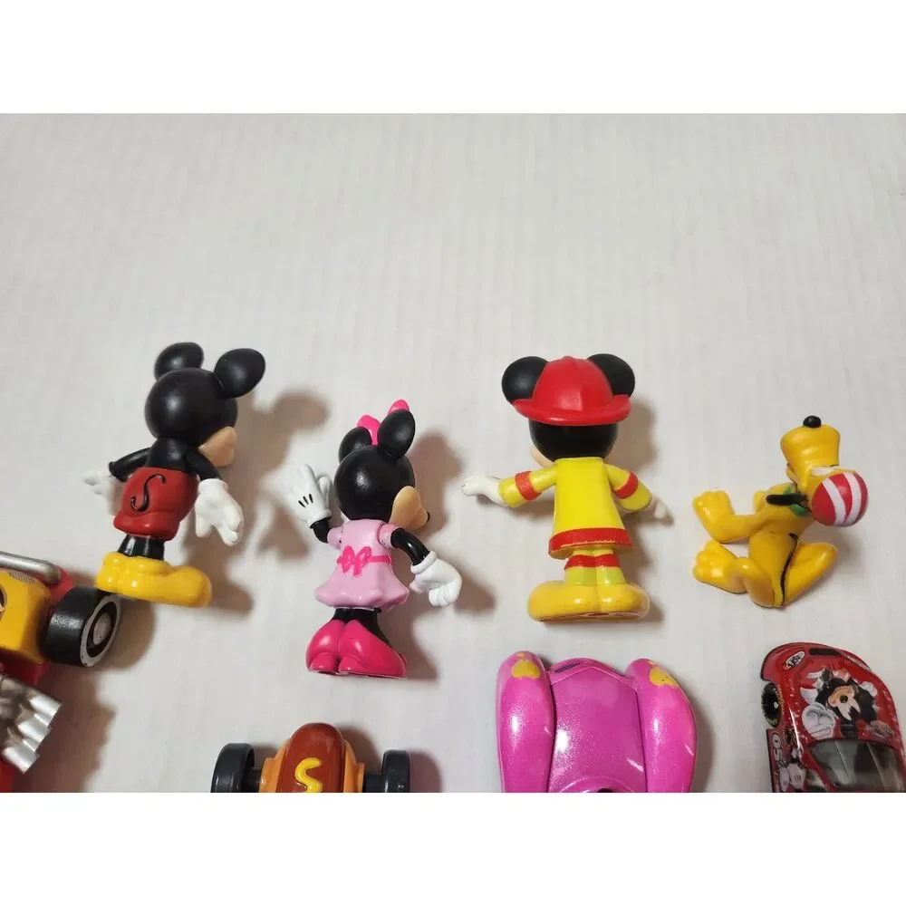 Disney Mickey & Minnie Racer Vehicles Lot w/ Pluto Figurine – Mixed Characters